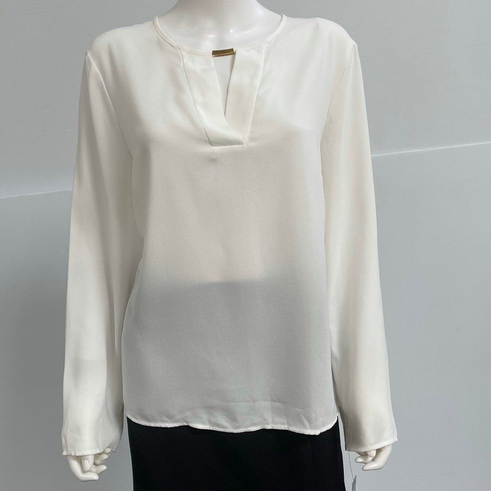 Tahari ASL Women's Hardware-Detail Bell Sleeve Top